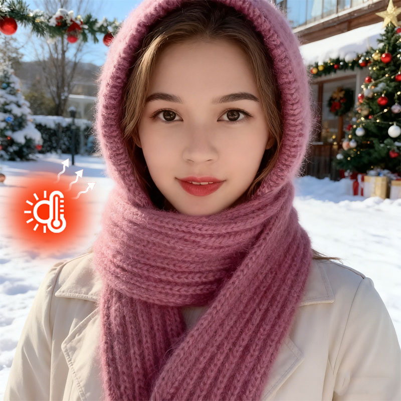 Cycling Gear Cold Weather - Set Topi Rajut Wanita dengan Syal,