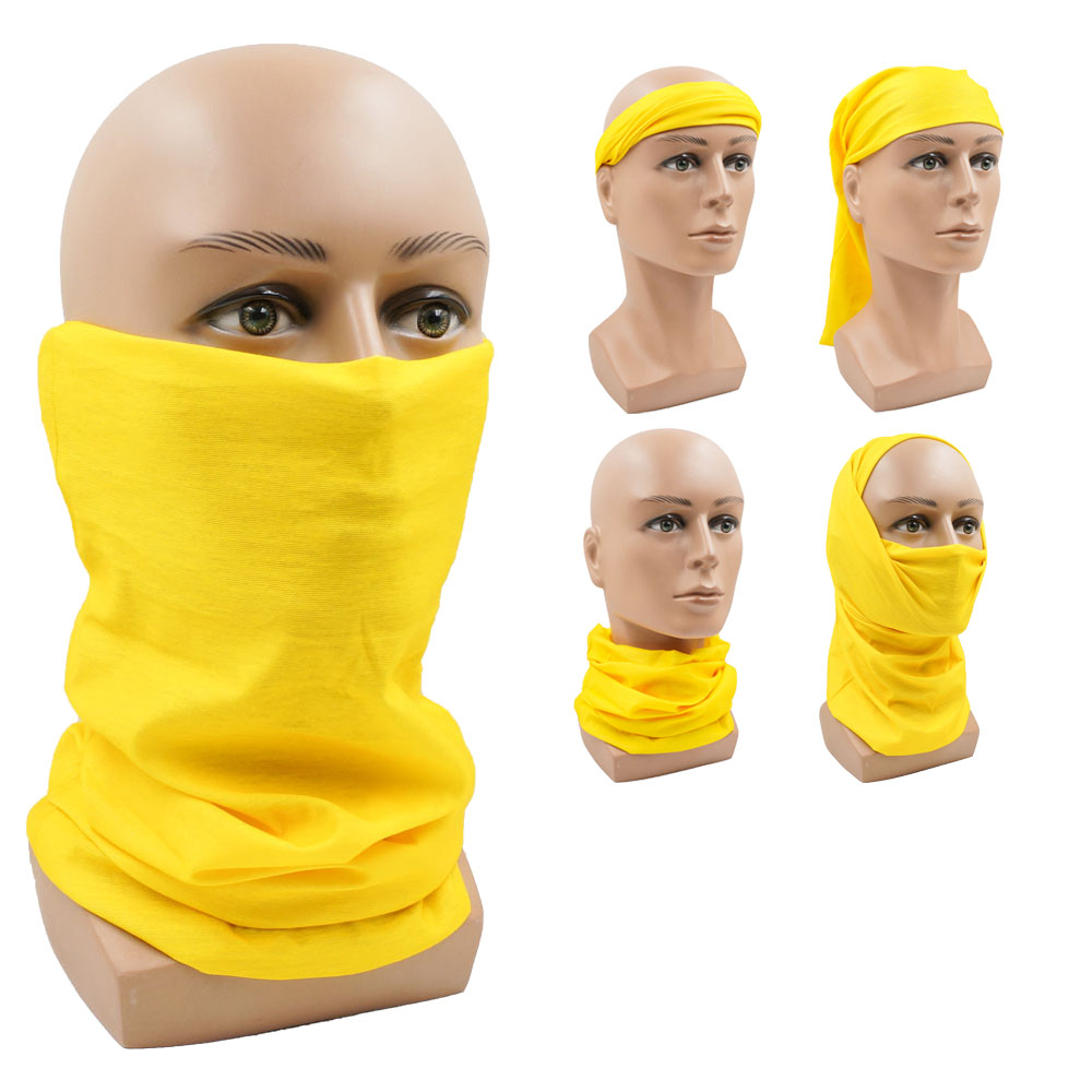 Cycle Gear - Penutup Leher Multifungsi Kuning untuk Bersepeda,